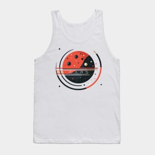 Minimalist Mars Logo, Outer Space Milky Way Astronomy Art Tank Top